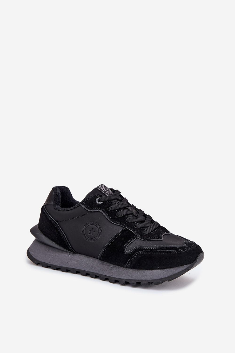 black sport shoes alternate angle