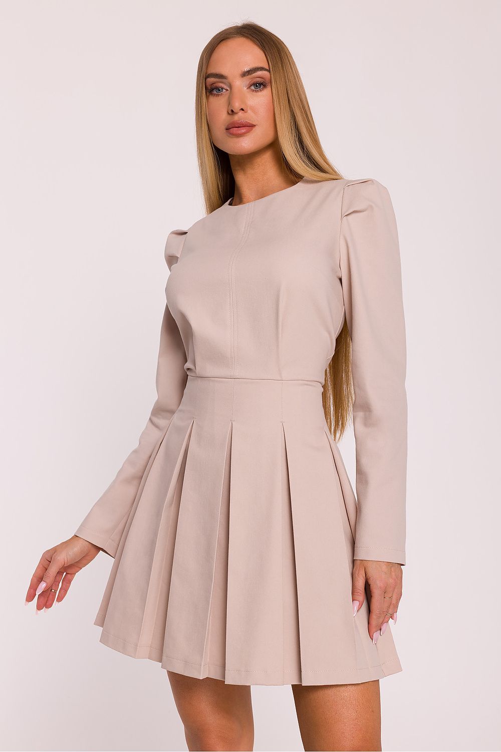 pink long sleeve mini day dress view 10