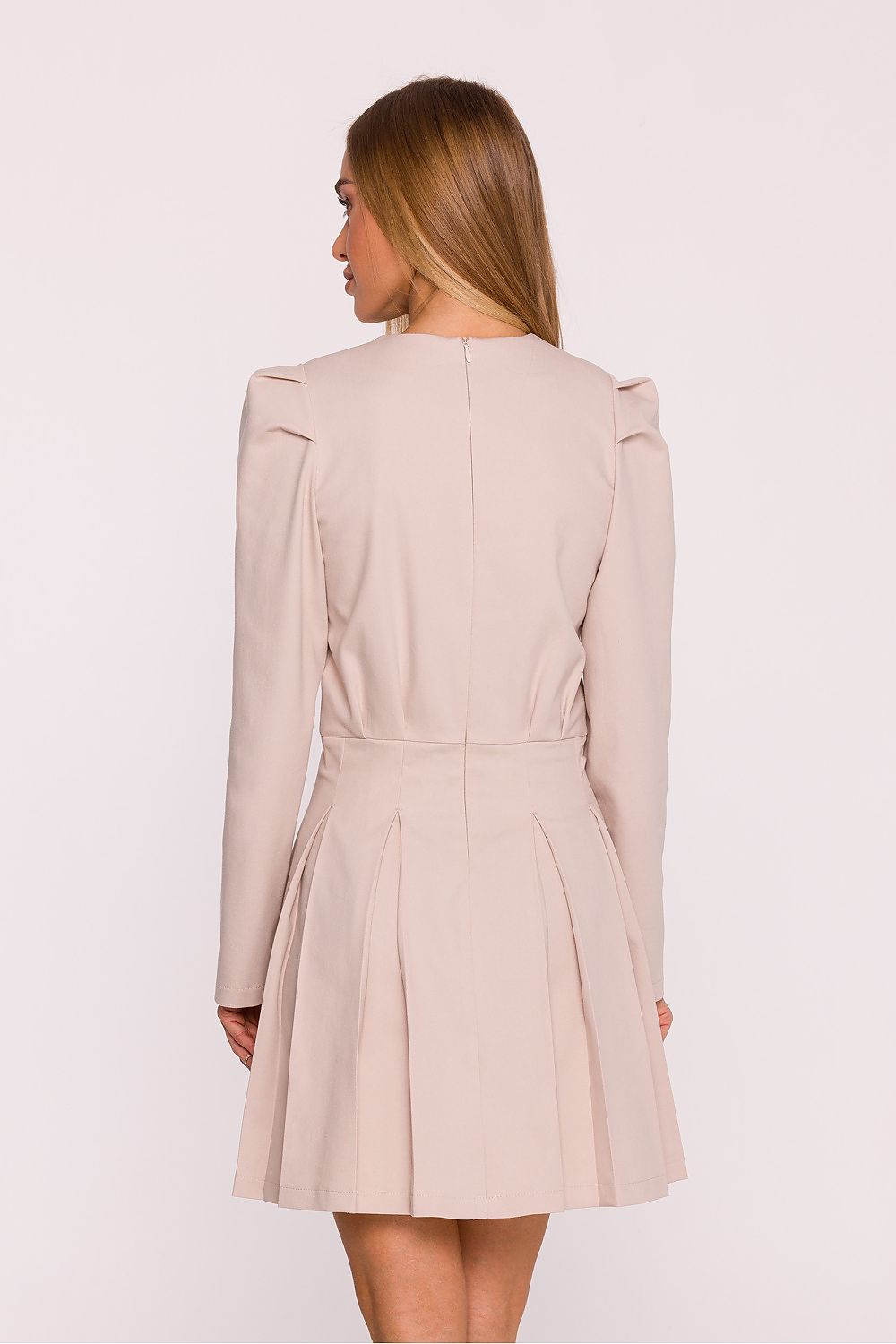 pink long sleeve mini day dress view 12