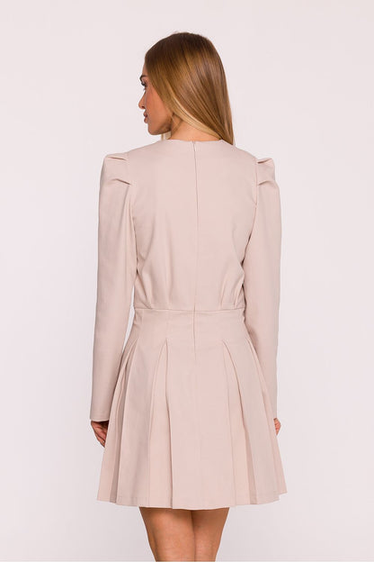 pink long sleeve mini day dress view 12