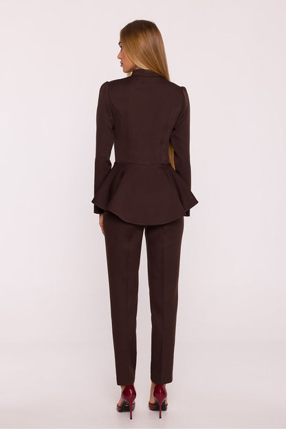 brown long sleeve v-neck suit view 6
