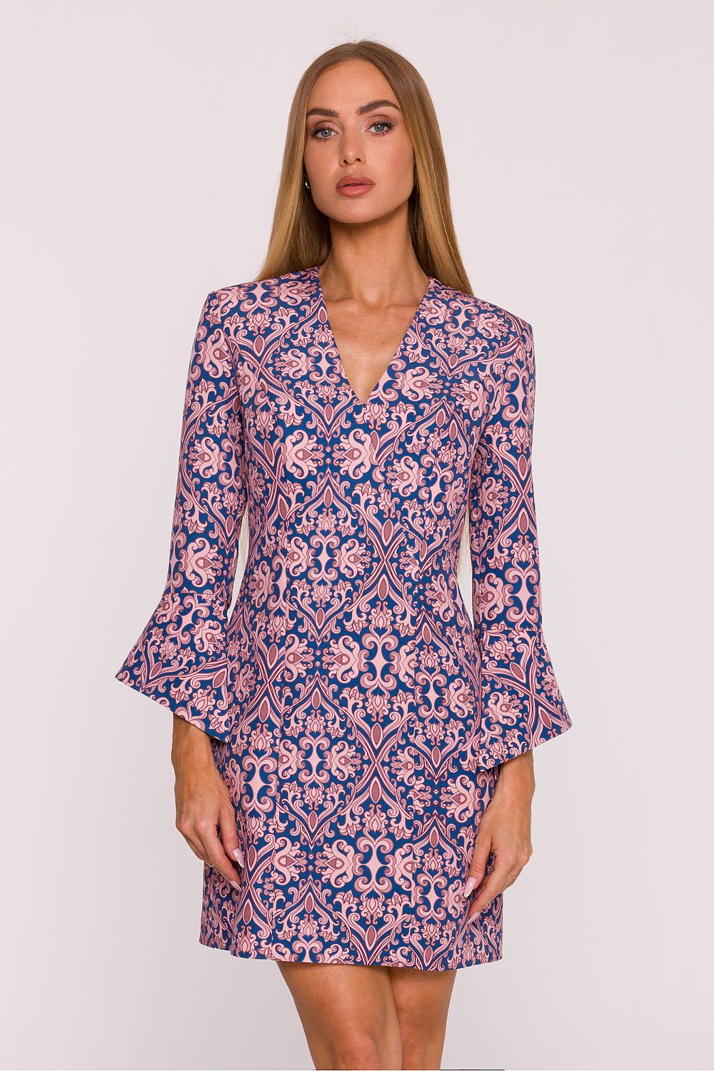 multicolor v-neck mini vibrant multicolor v-neck mini dress with floral print – feminine retro style perfect for summer