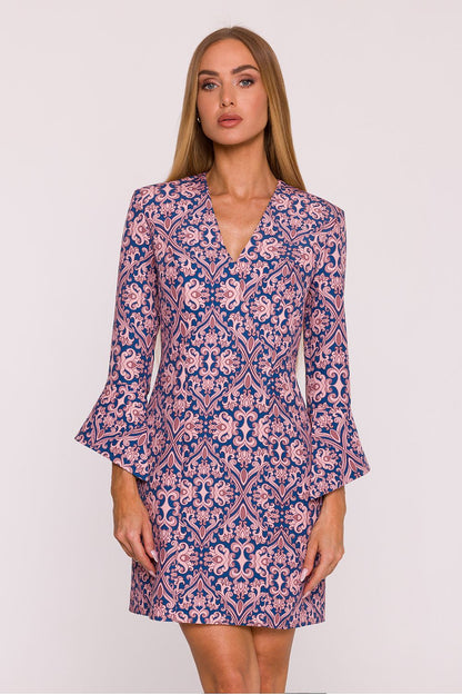 multicolor v-neck mini vibrant multicolor v-neck mini dress with floral print – feminine retro style perfect for summer