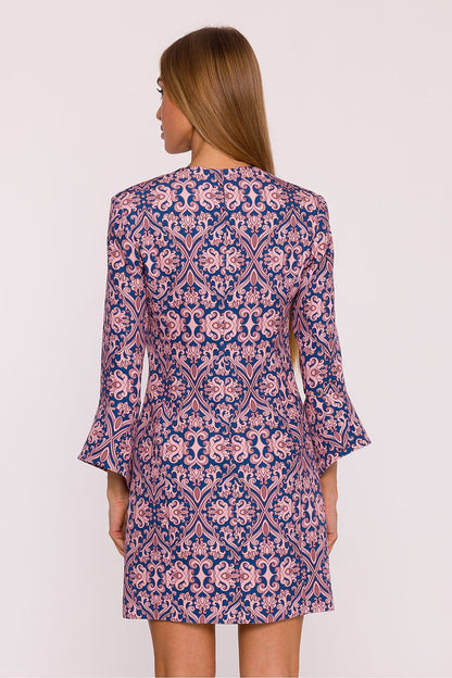 multicolor v-neck mini vibrant multicolor v-neck mini dress with floral print – feminine retro style perfect for summer