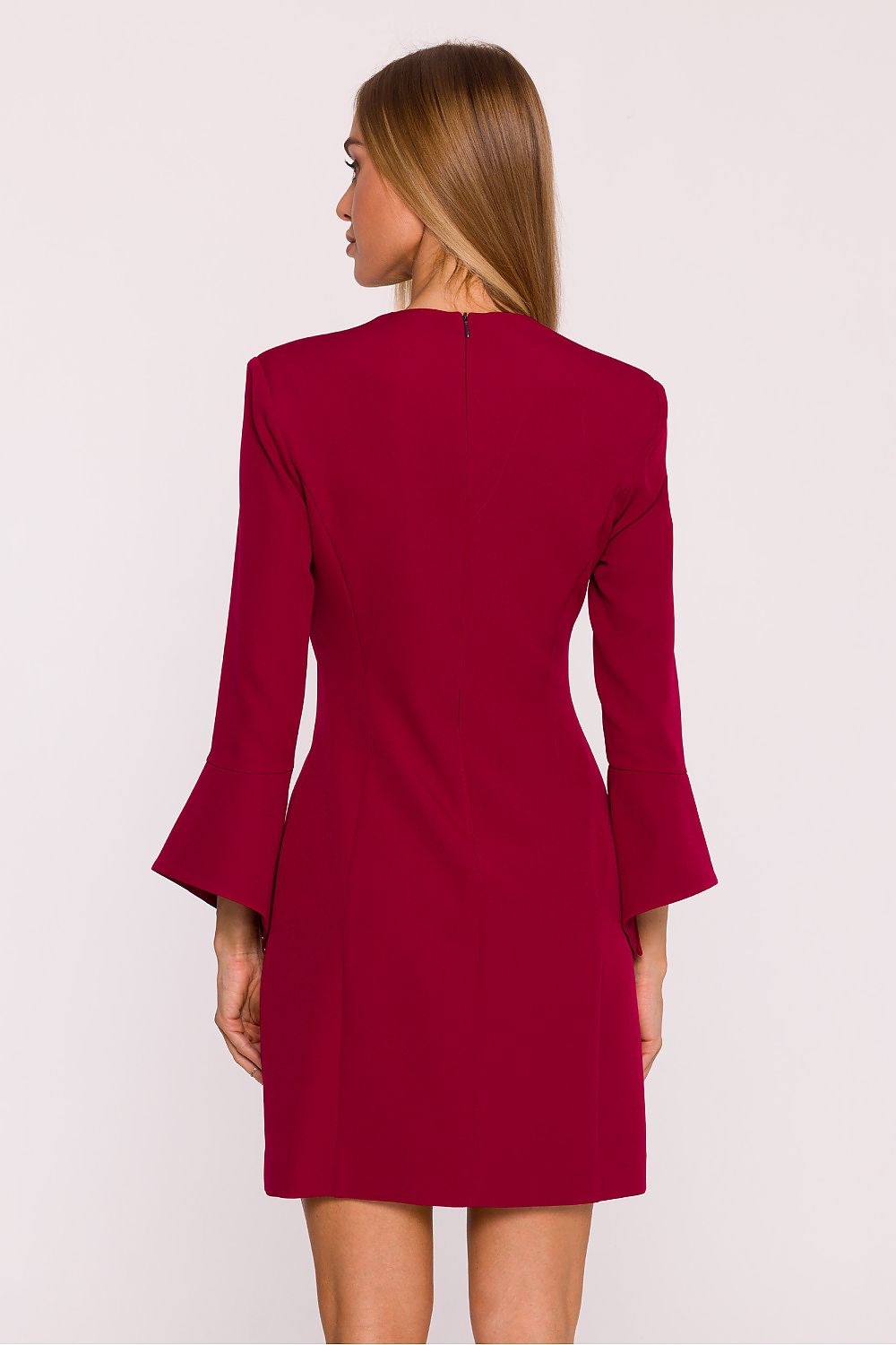 green v-neck mini day dress view 12