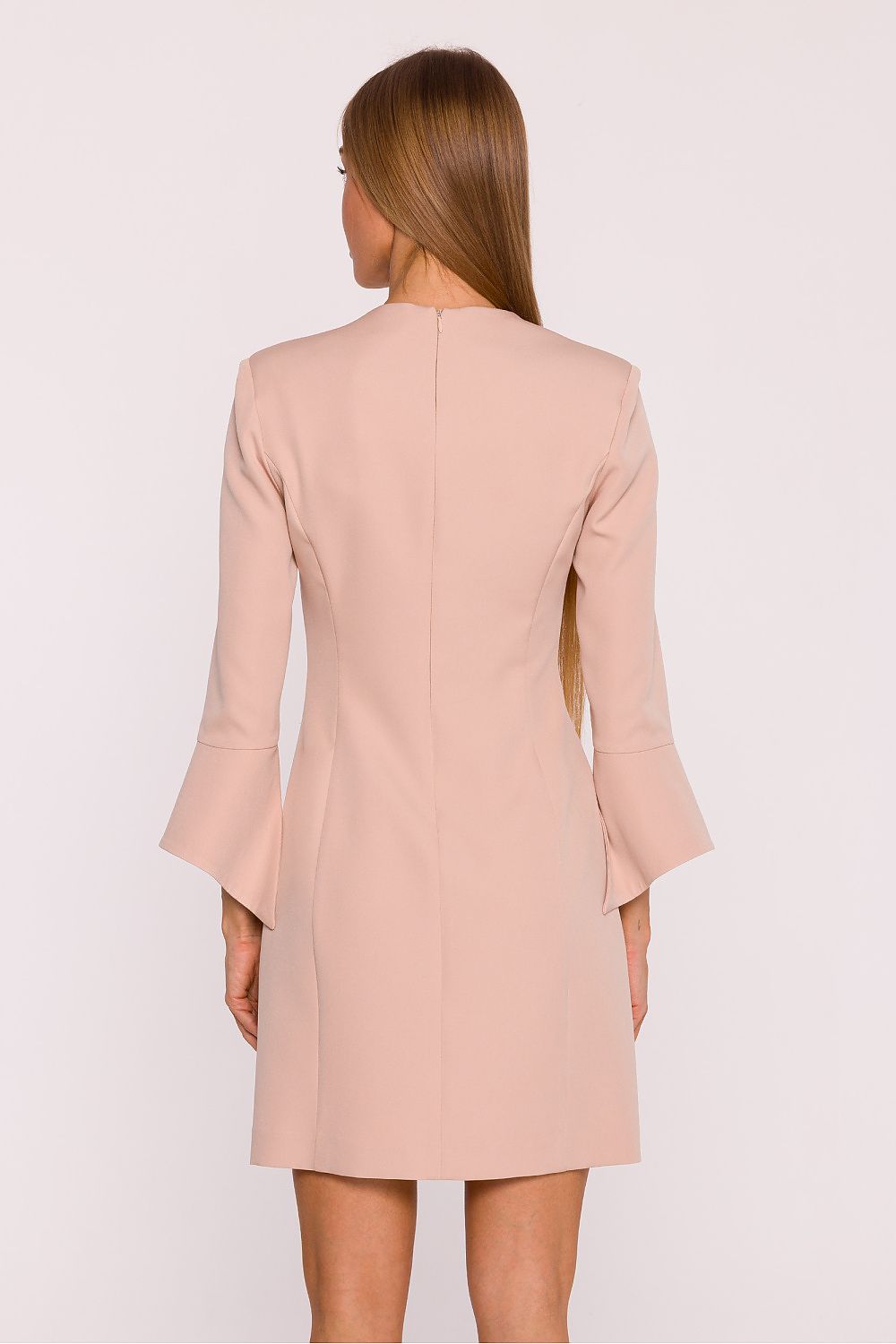 green v-neck mini day dress view 15