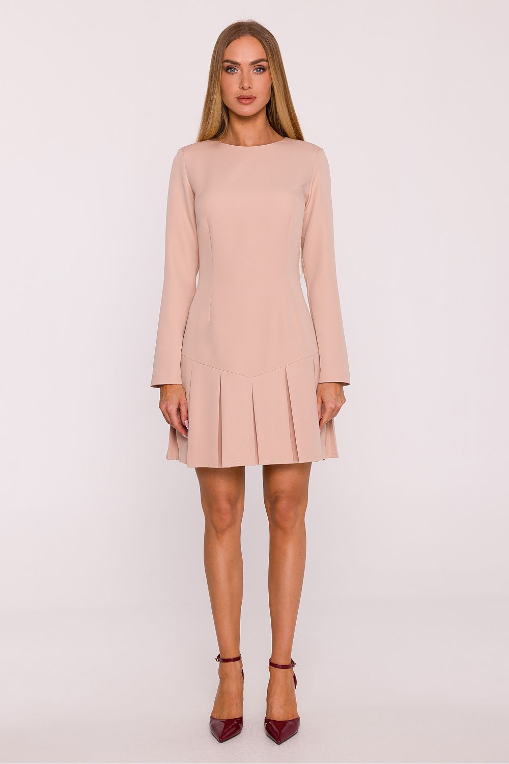 brown long sleeve mini elegant brown long sleeve mini dress – timeless & modern classic view 14