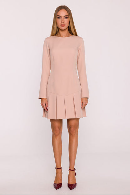 brown long sleeve mini elegant brown long sleeve mini dress – timeless & modern classic view 14