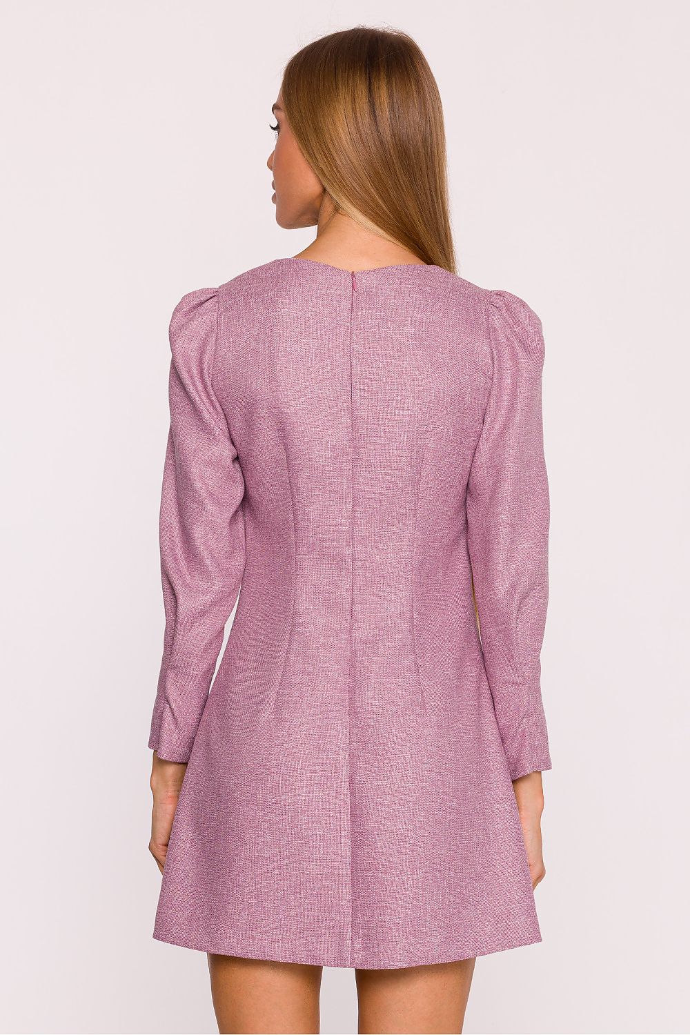 pink long sleeve mini vivid pink long sleeve mini dress with tweed elegance | chic & feminine style for every occasion