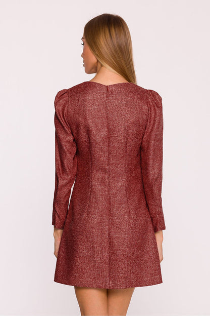 pink long sleeve mini vivid pink long sleeve mini dress with tweed elegance | chic & feminine style for every occasion