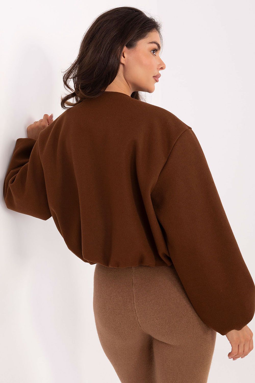 brown jacket detail view