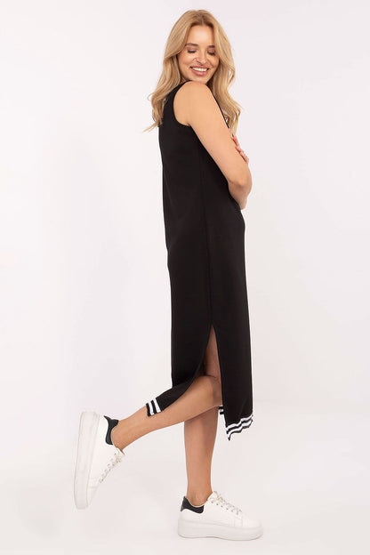 black ribbed long sleeve matching set front view