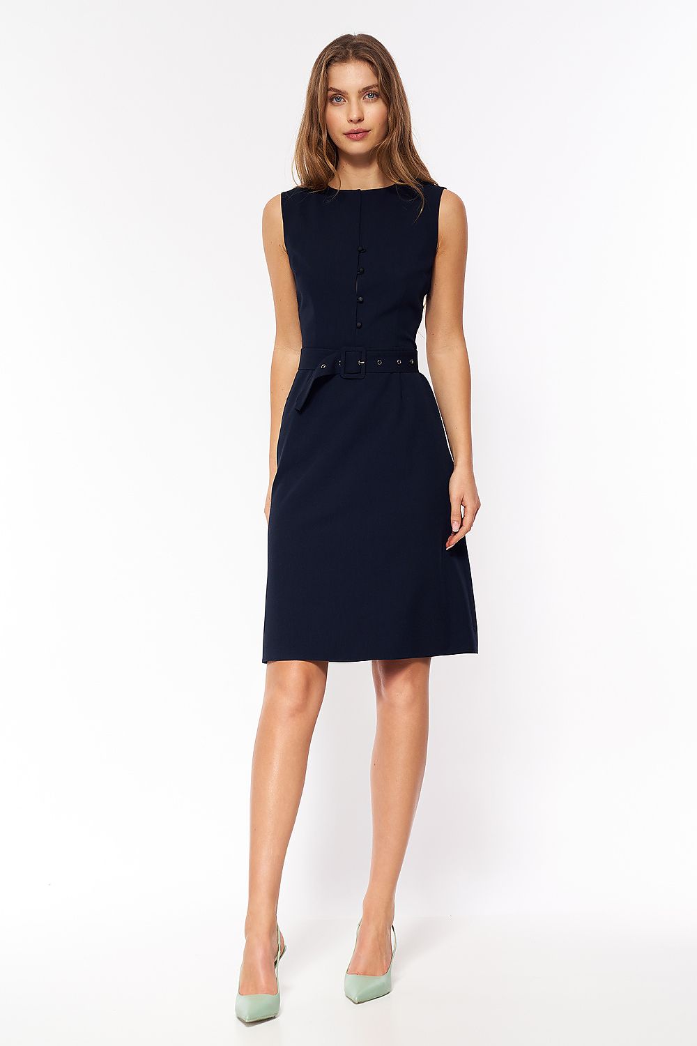 navy blue mini day dress alternate angle