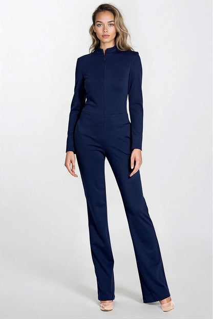 navy blue long sleeve suit front view