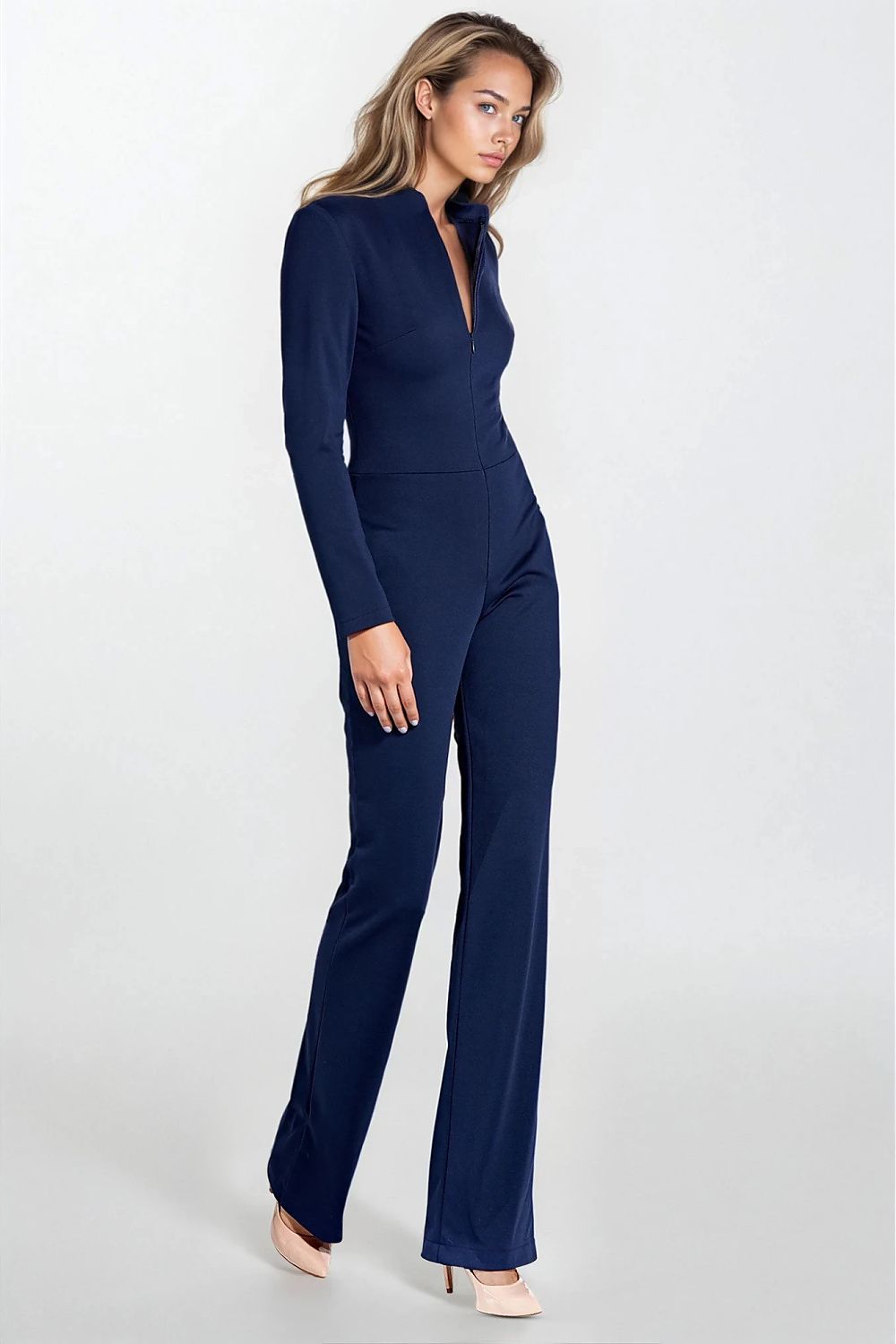 navy blue long sleeve suit alternate angle