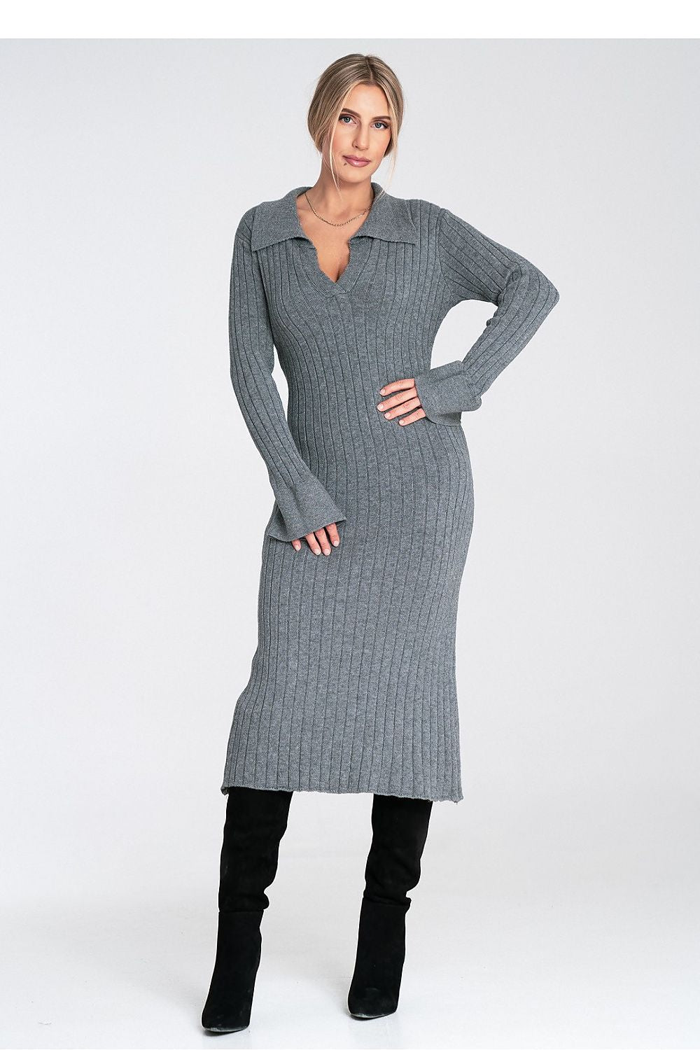 grey day dress front view