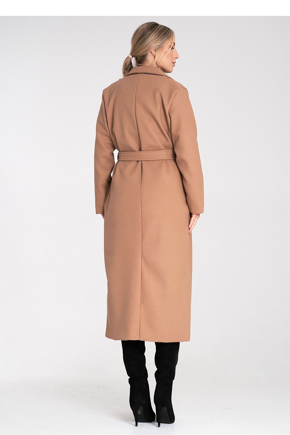 beige coat detail view