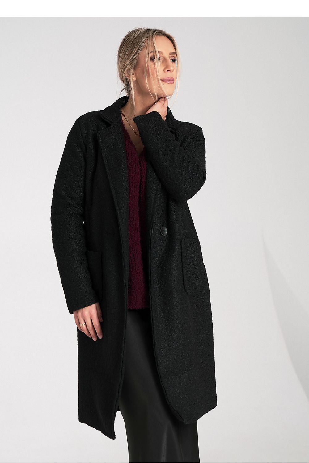 black coat front view