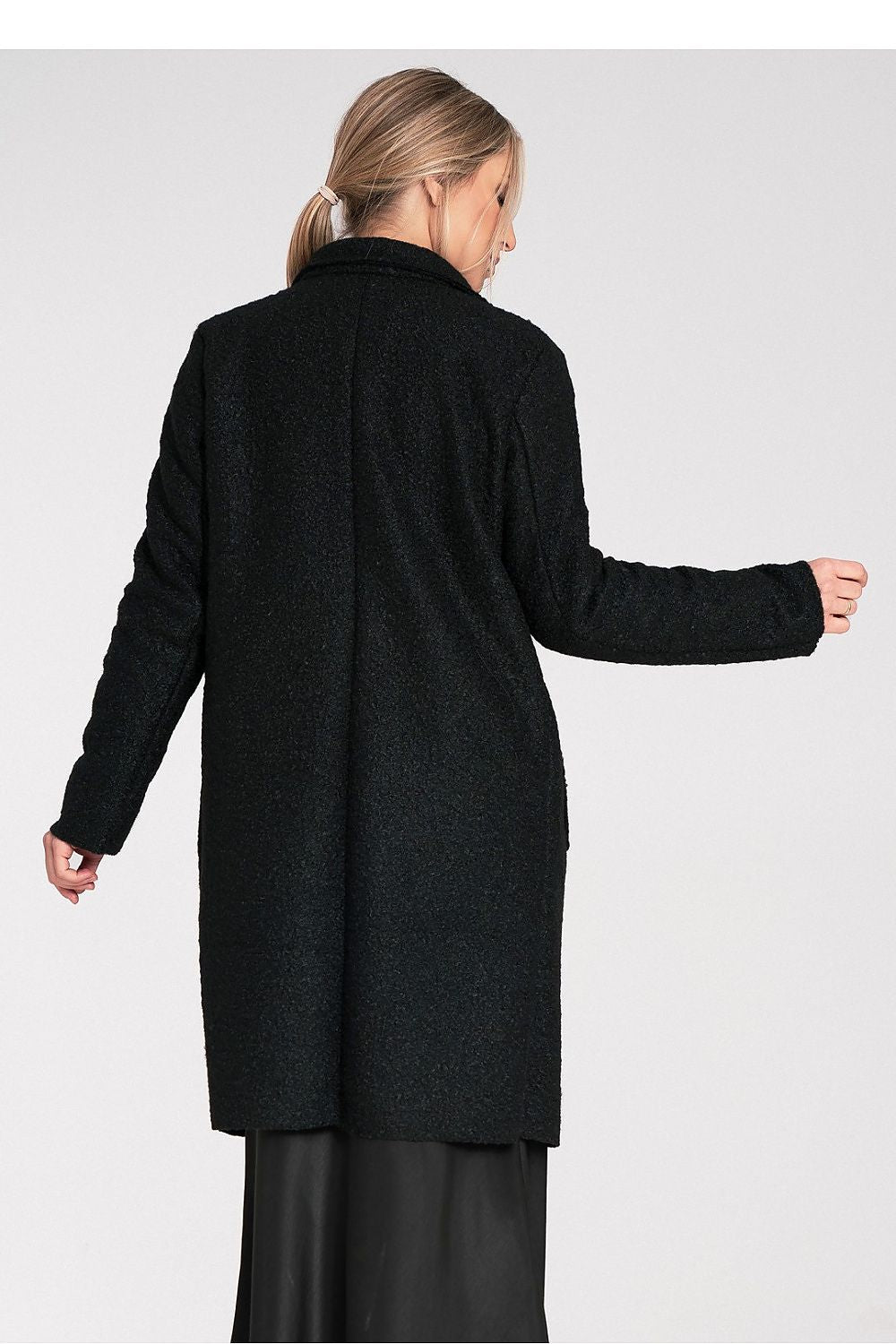 black coat detail view