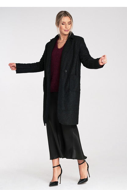 black coat back view