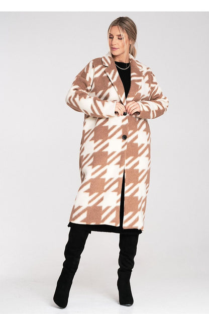beige coat back view