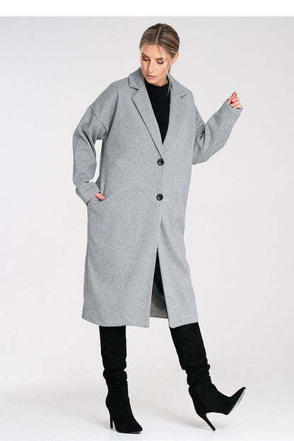 grey coat front view