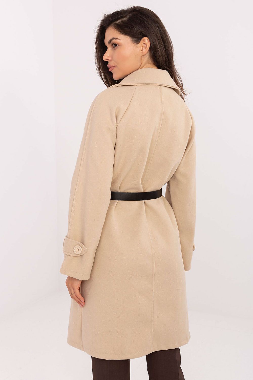 beige coat detail view