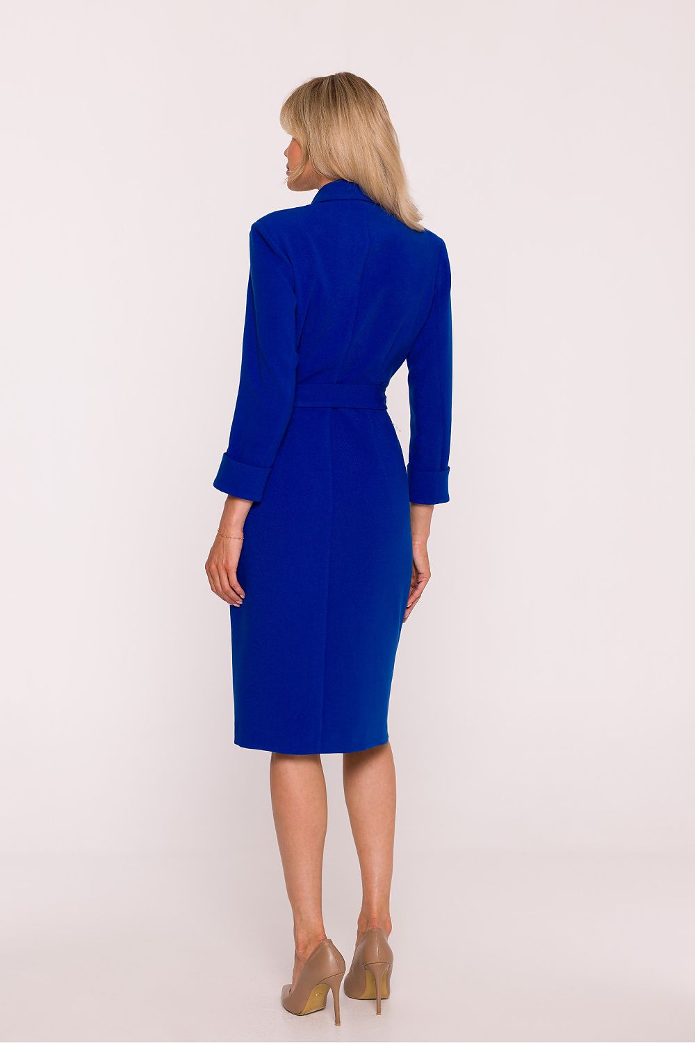 green wrap v-neck day dress view 6