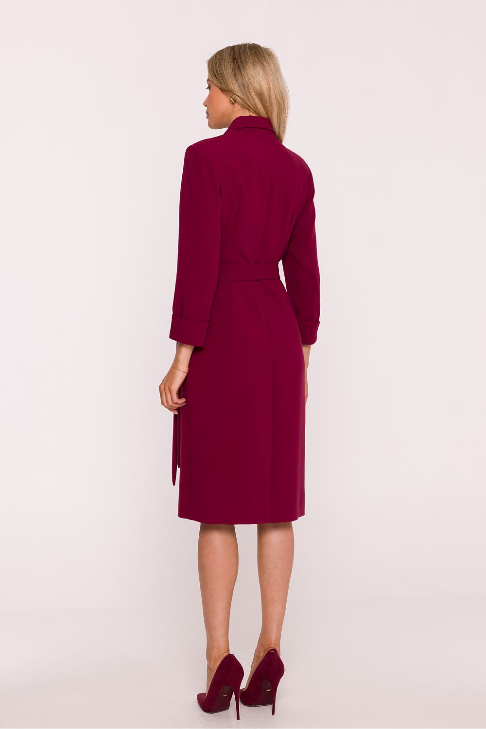 green wrap v-neck day dress view 9