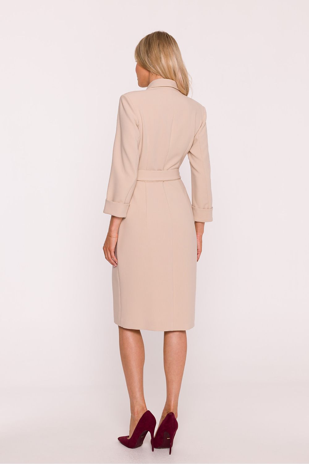 green wrap v-neck day dress view 12