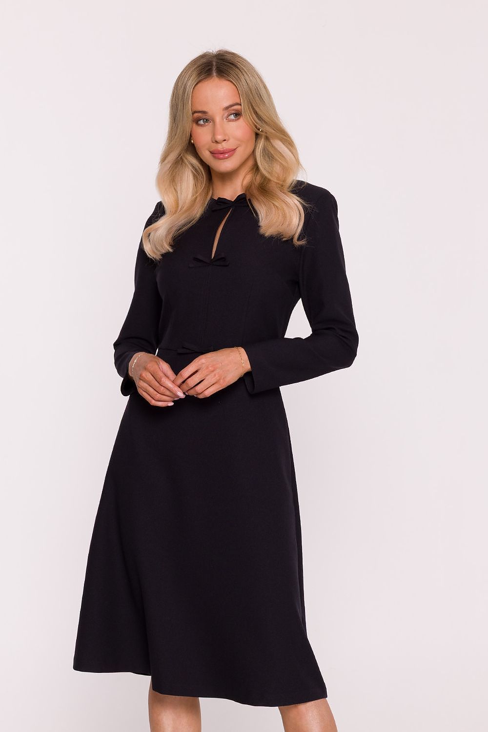 beige long sleeve mini day dress view 10