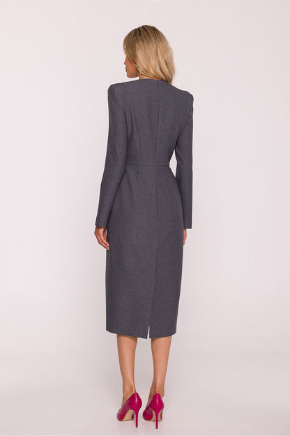 grey pencil day dress alternate angle