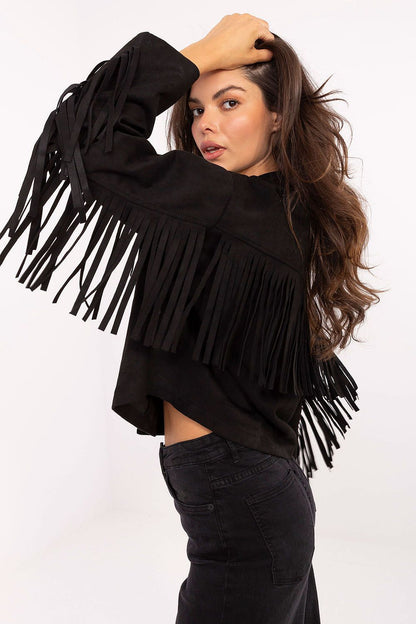 black long sleeve jacket alternate angle
