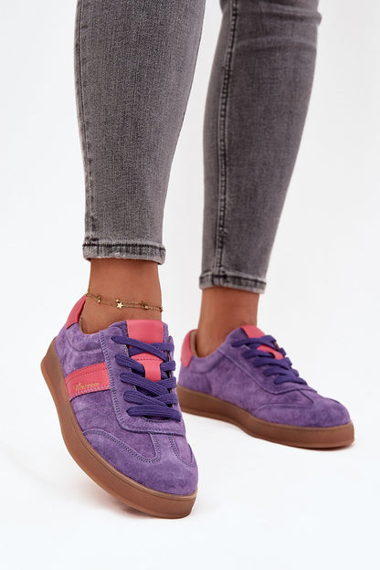 violet sport shoes front view