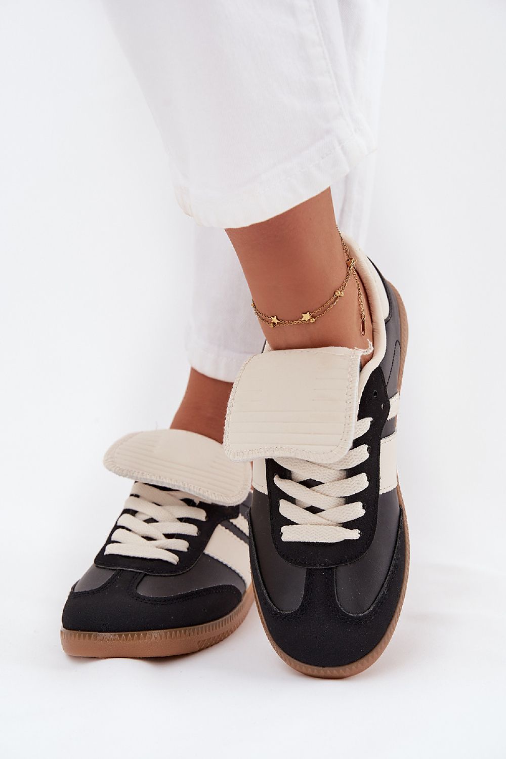 beige lace sport shoes view 6