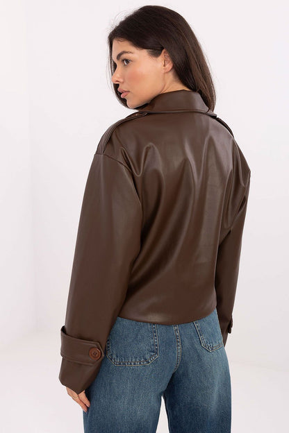 brown coat detail view