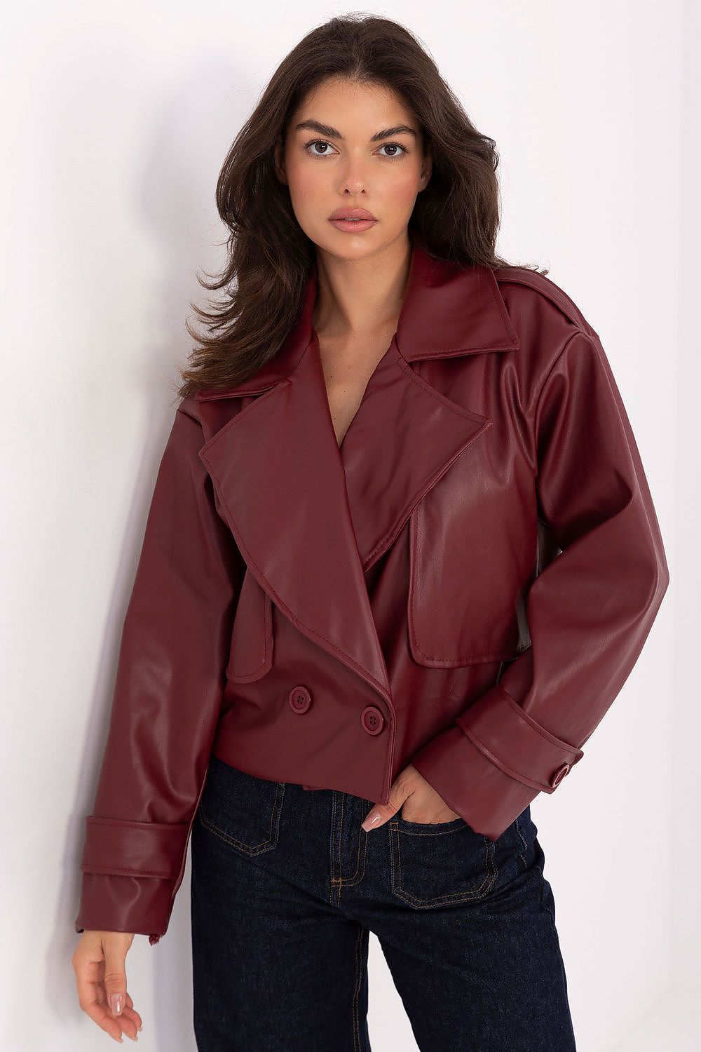 brown coat back view