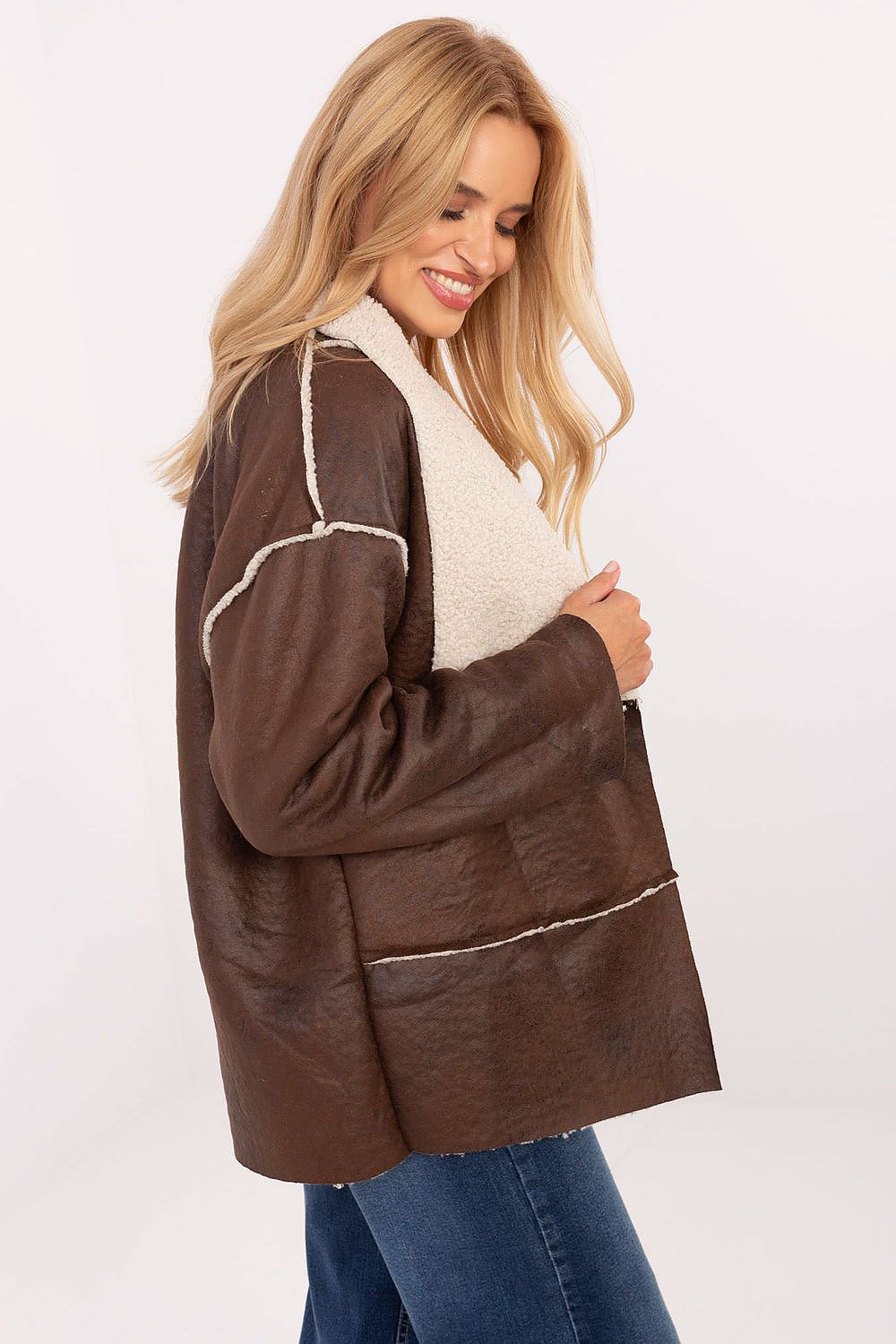 beige long sleeve jacket view 6