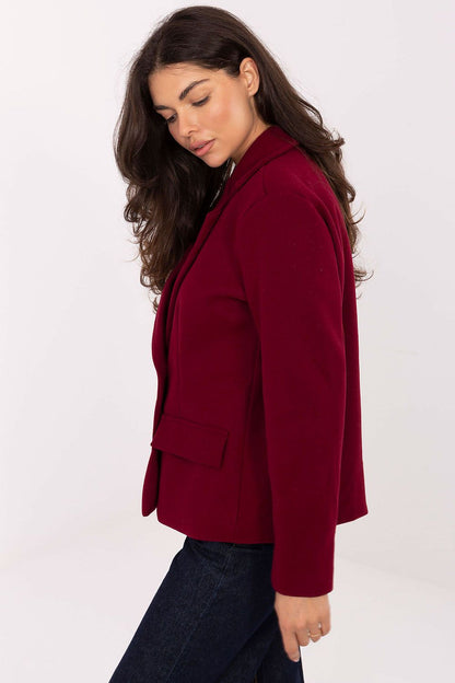 red long sleeve coat alternate angle
