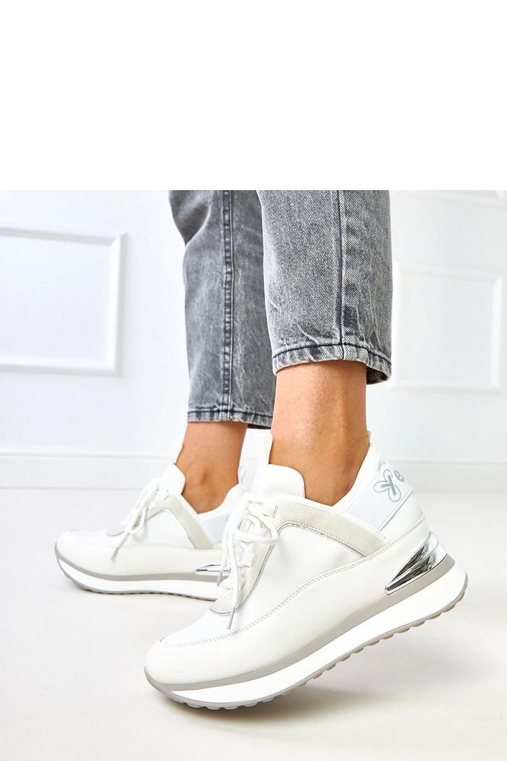 white sport shoes alternate angle