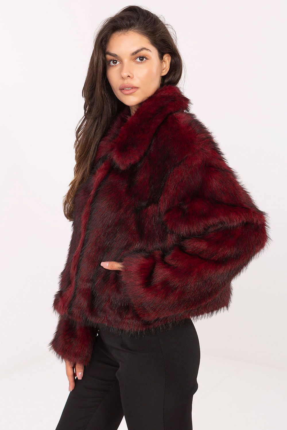 red long sleeve mini jacket alternate angle