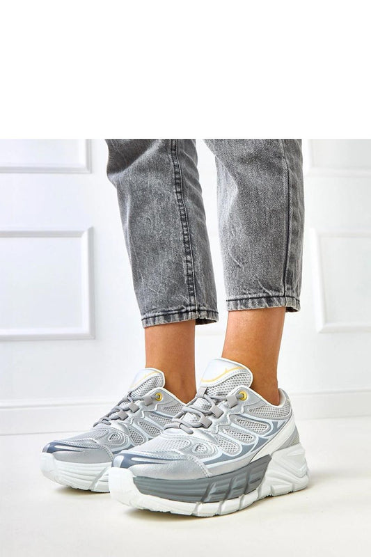 grey lace sport shoes front view