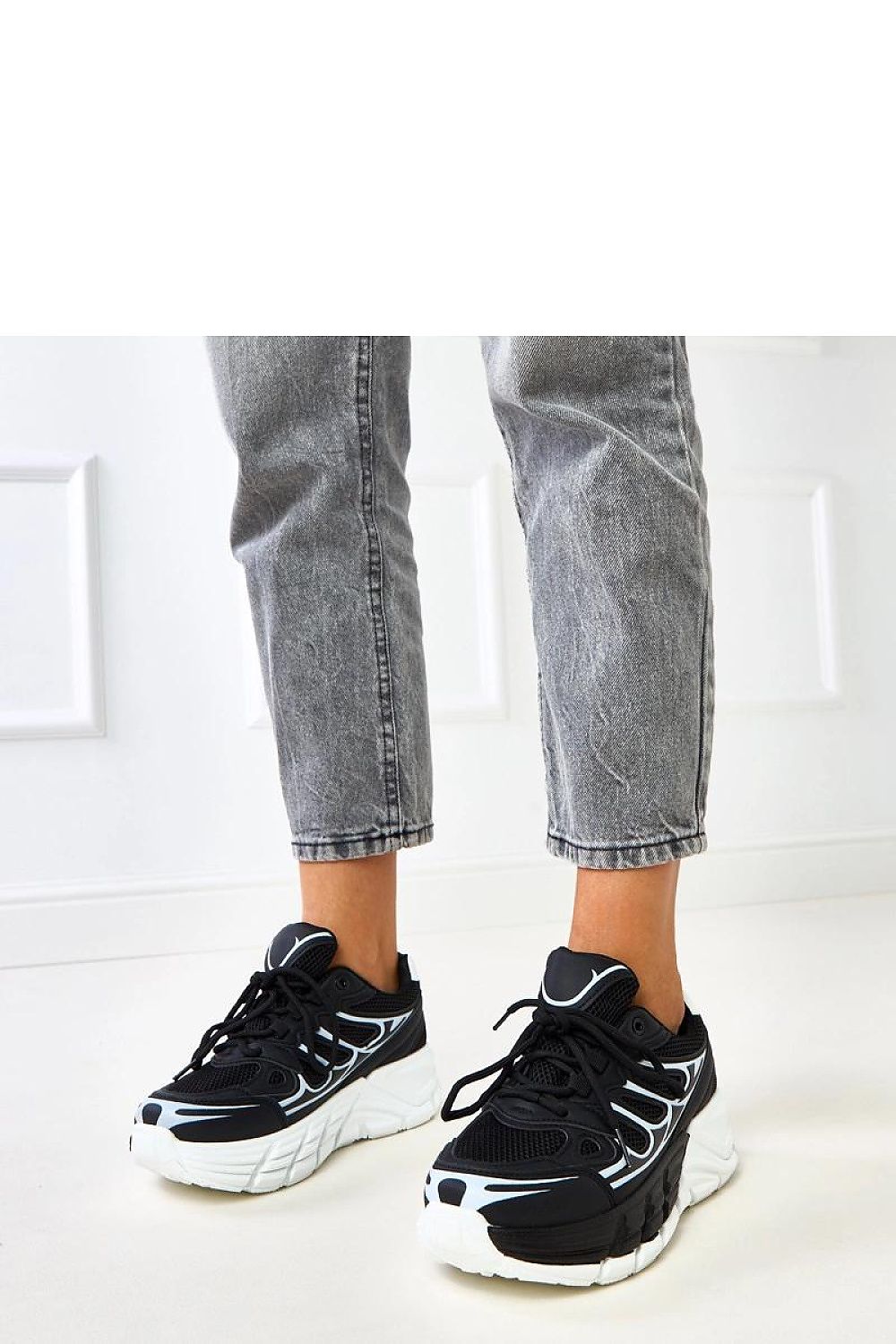 grey lace sport shoes side view