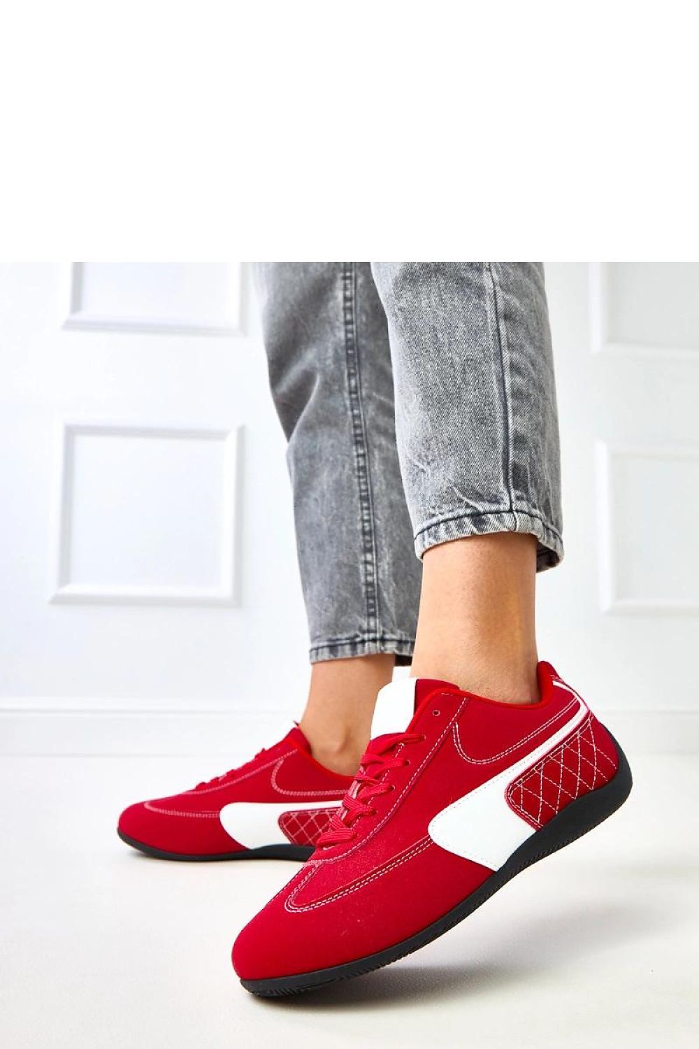 red lace sport shoes alternate angle