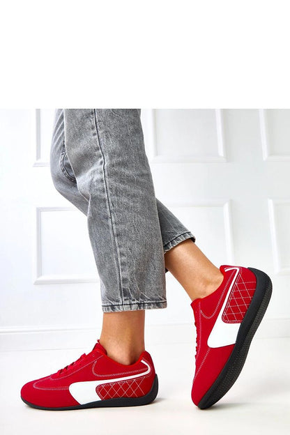 red lace sport shoes detail view