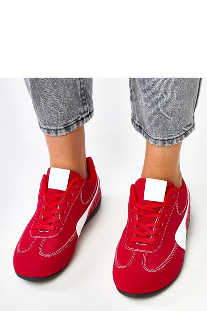 red lace sport shoes back view