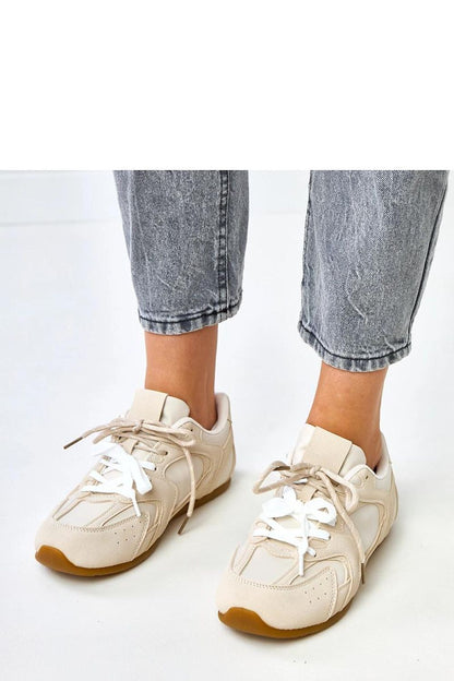 beige lace sport shoes front view