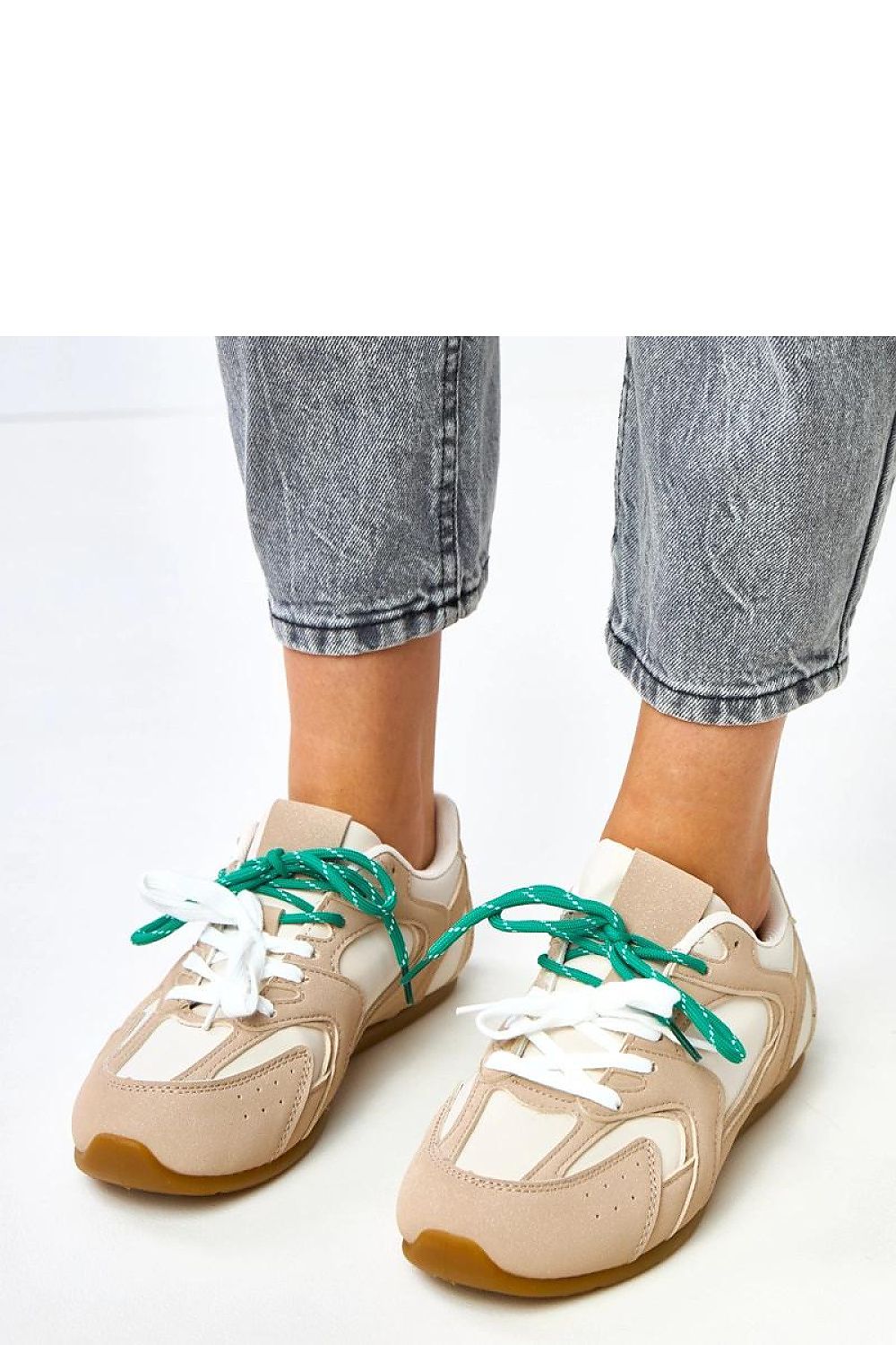 beige lace sport shoes view 7