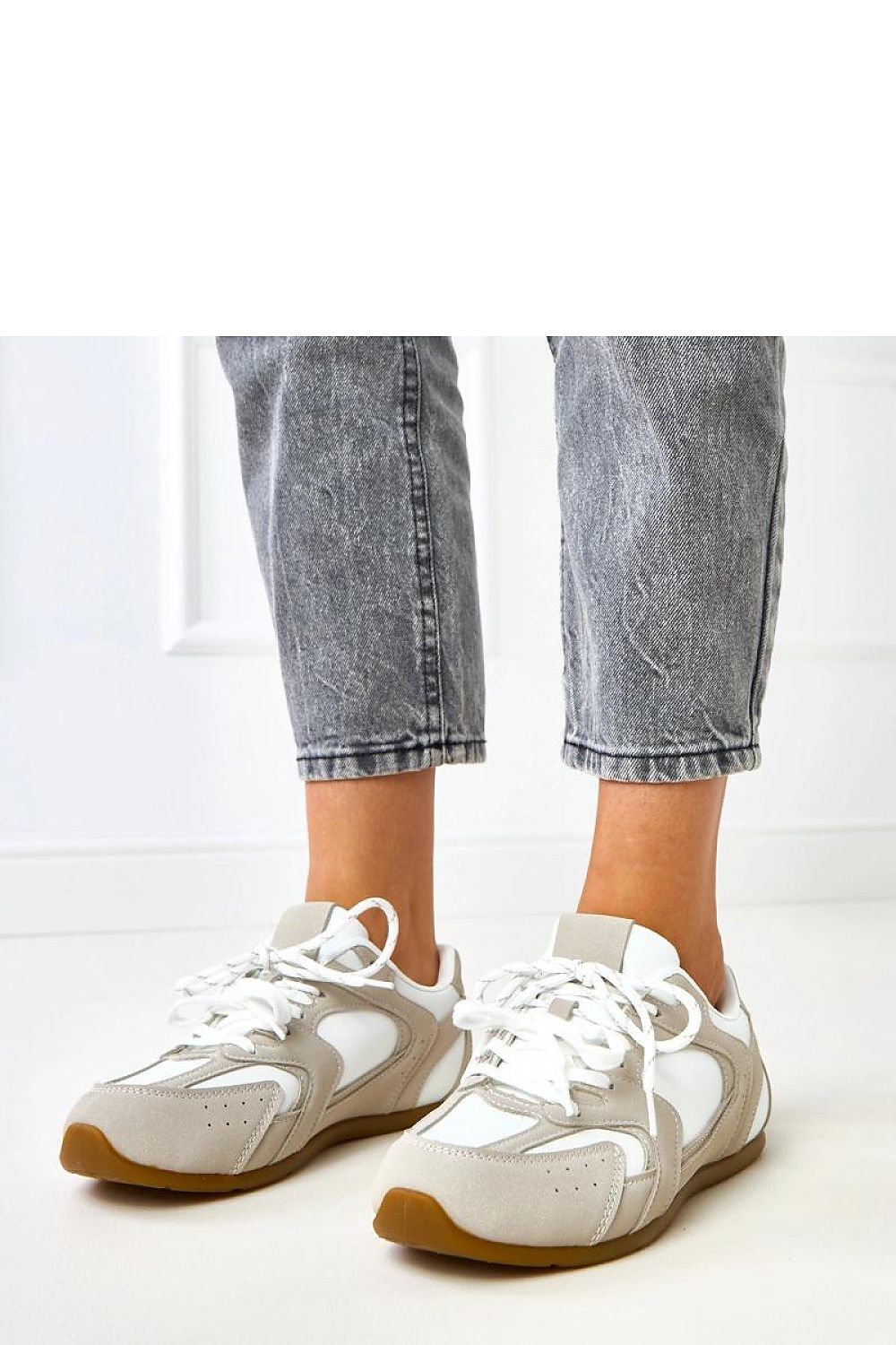 beige lace sport shoes view 15