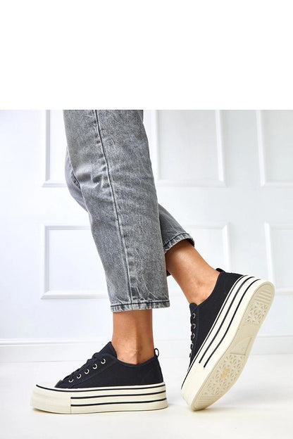 black lace sneakers detail view